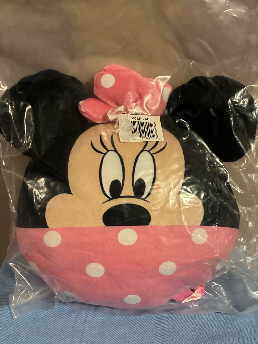 Minnie Mouse Plush Pillow/backpack - Pink Polka Dot